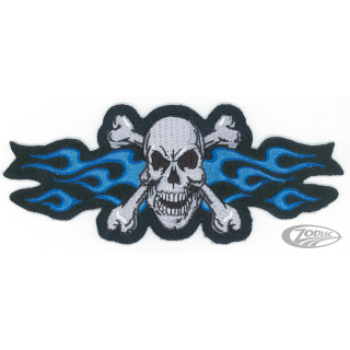 Blue Flame Skull Mini Patch