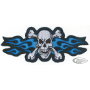 Blue Flame Skull Mini Patch