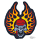 Flame bandana Skull patch 5.75"x5.25"