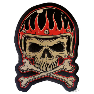 VINTAGE HELMET SKULL PATCH