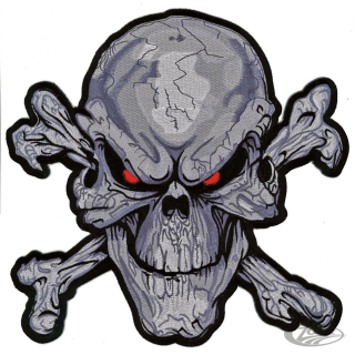 RED EYE SKULL LG PATCH