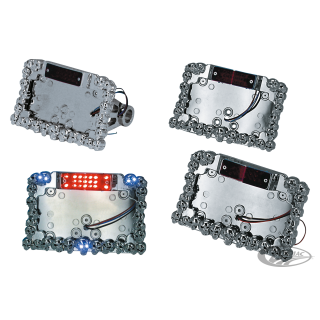 GZP Licencepl. LED chr/w skulls triangle