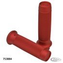 Knurled Moto Grips Red TBW