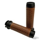 Lthr Moto Grips Blk/Tan Honey Scout