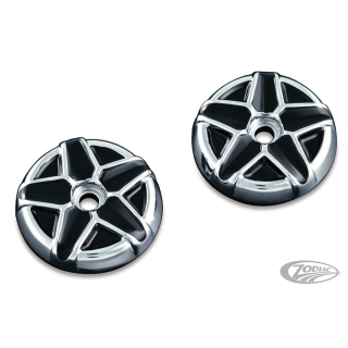 FIVE-SPOKE END CAPS F/KINETIC GRIPS, CHR