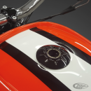Black D Gas cap non-vented w/key sat.chr