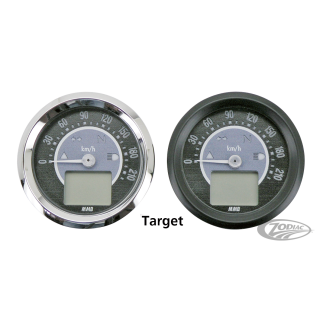 MMB ELT48 Target Speedo 120mph chr/yello