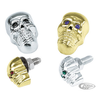 GZP Skull krommet Large gold blue eyes
