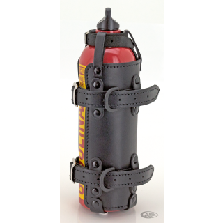 Fuel bottle w/black Texas Leather holder