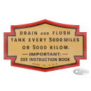 2Pck Oil tank decal FLH style Drain&flsh
