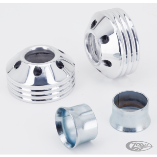 MCJ 4-Ribbed Endkappen für Royal 80, verchromt