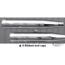 MCJ 4-Ribbed Endkappen für Royal 80, verchromt