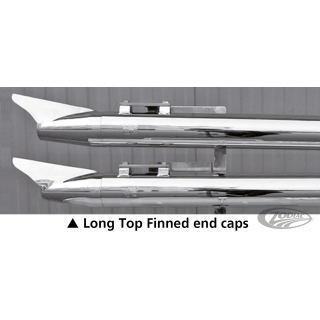 MCJ Lange Top Finned Endkappen für Royal 80, verchromt