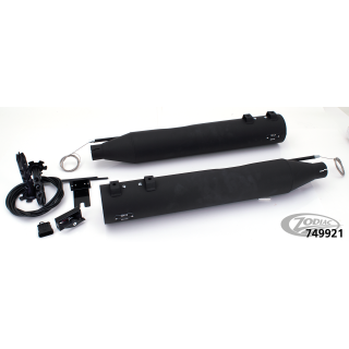 MCJ E3 100 verstellbare Auspuff Schalldämpfer schwarz für Harley Touring 95-16