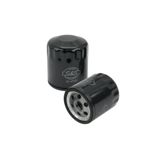 S&S, spin-on oil filter. Black