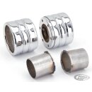 End caps Striped 90mm Chrome