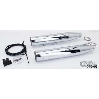 MCJ E3 Royal 80 verstellbare Auspuff Schalldämpfer chrom für Harley Dyna FXDB 06-17