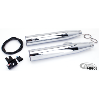 MCJ E3 Royal 80 verstellbare Auspuff Schalldämpfer chrom für Harley Dyna FXDF 06-16