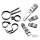 clampset exhaust 4 piece chrome plated,W