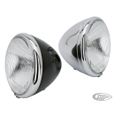 GZP Headlight 12v black w/chrome bezel