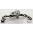 GZP Chr large flying skull ornament