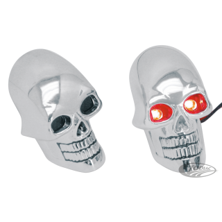 GZP 2" Chrome skull marker lamps w/LED b