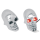 GZP 2" Chrome skull marker lamps w/LED b