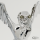 GZP Chr standing winged skull ornament