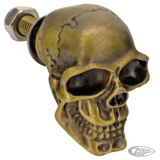 GZP Bronzed license plate skull ornament