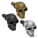 GZP Bronzed license plate skull ornament