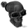 GZP Black license plate skull ornament