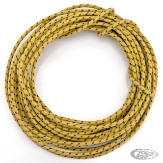 Yellow cotton wire w/black tracer 25ft