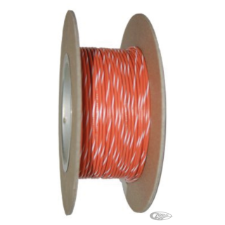 18-Gauge ORANGE/WHITE STRIPE 100 Spool