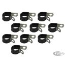 10Pck Vinyl coated cable clamps 3/8"