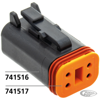 4 Pole black socket housing