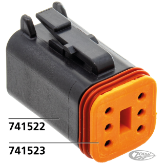 6 Pole black socket housing