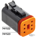 6 Pole black socket housing