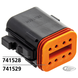 8 Pole black socket housing