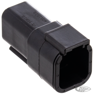 DTM 6-Pos Blk Recept w/ Terminals & Wedg