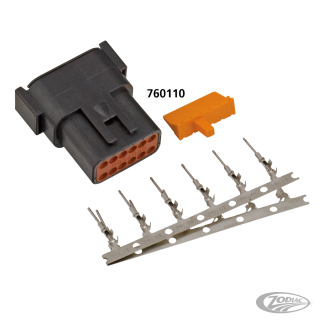 DTM 12-Pos Blk Recept w/ Trmnls & Wedge