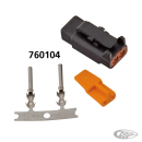 DTM 2-Pos Blk Plug w/ Terminals & Wedge