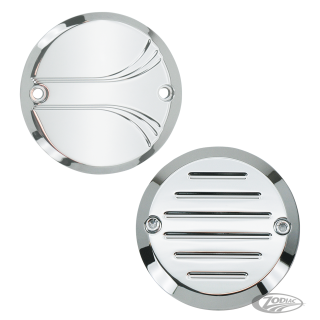 GZP Chrome billet timer cover Grooved 2-