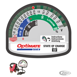Optimate battery charge tester