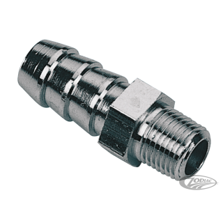 Chrome brass barb fitting 1/8"-27NPTX3/8
