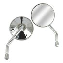 4" Round Custom mirror, left, 10mm. Chrome