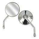 4" Round Custom mirror, right, 10mm. Chrome