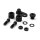 Blinkerhalter Kit vorne  schwarz für Harley 00-20
