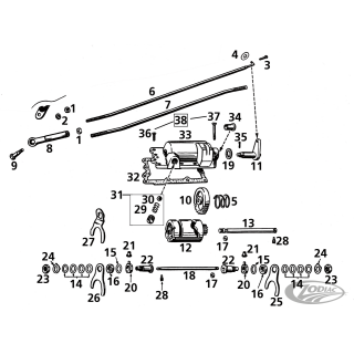 End hand shifter rod white plated
