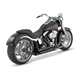 Vance Hines Shortshots Staggered Auspuff schwarz für Harley Softail 87-11