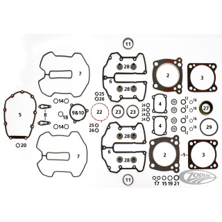 5Pck Gasket Cylinder Head M-8 107" .045"